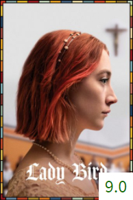 Poster van Lady Bird met een gemiddelde beoordeling van 9.0.